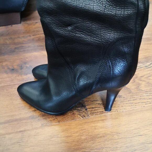 Franklin Elman Italy Soft Leather Knee High Boots Black Size US 9 EU 40 - Picture 7 of 12